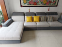 全友家居现代简约大小户型客厅贵妃科技布艺沙发家用三人位直排沙发 [热卖]浅灰+深灰|1+3+转|右妃位 实拍图