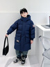 保姆贝贝儿童羽绒服中长款男款过膝2025冬季新款加厚中大童男童学生外套 藏青色 160 实拍图