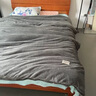 南极人（Nanjiren）可拆洗牛奶绒被子冬季加厚棉被冬季被子秋冬被子褥子全套一整套 可拆洗黑金浅灰【被套+被芯】 150x200cm【裸睡速热保暖7斤】 实拍图