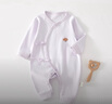 2件婴儿连体衣纯棉新生儿宝宝哈衣外出爬服春秋无骨打底内衣睡衣 两件装-(树熊兔+紫绣标) 52cm 实拍图