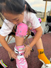 乐秀（ROADSHOW）轮滑鞋儿童溜冰滑冰鞋可调男女童专业轮滑鞋6-12岁初学RX1S滑轮鞋 【锁轮款】粉色R8套装送礼包 L 大码(36-39适合8岁+) 实拍图