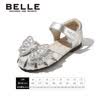 百丽（Belle）童鞋女童包头凉鞋夏季儿童公主水晶鞋宝宝软底学步鞋 银色28 实拍图