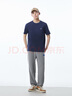 杰克·琼斯（JACK&JONES）25年男装T恤男夏季T恤舒适男士短袖凉感多色上衣纯色水洗不易走形 海军蓝E38 L 180 实拍图