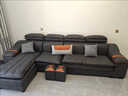 田园驿站现代简约皮艺实木沙发客厅科技布艺沙发大小户型单人懒人沙发组合 五星海绵版)科技布 联系客服备注颜色 4m L型五件套贵妃版 实拍图