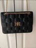 HR赫莲娜女包包单肩斜挎包头层牛皮印花时尚通勤菱格链条包生日礼物 黑色【经典】 实拍图