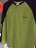 左西男童长袖T恤2025春秋款儿童纯棉打底衫插肩撞色百搭 牛油果绿 140 实拍图