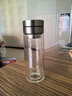 希诺茶水分离玻璃杯2025新款双层防烫水杯办公室车载泡茶杯男女士杯子 330ML 本色 双层防烫9358 实拍图