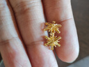 周六福（ZLF）  黄金耳环女款5G足金甜美小清新雪花耳坠耳钉 计价 1.36g 实拍图