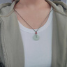 中国黄金（CHINA GOLD）和田玉玛瑙吊坠男女平安扣玉石国风项链七夕生日礼物送女友妈妈 和田玉平安扣（约20mm）+红玛瑙【品牌礼盒】 实拍图