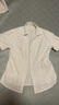 2025年V领白衬衫女通勤修身职业工装保险房产销售免烫短袖衬衣 6213白色【V领】短袖 M 推荐【90-100斤】 实拍图