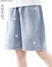 多妙屋女童裤子夏季儿童天丝牛仔裤大童短裤休闲洋气16073浅蓝140 实拍图