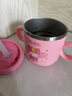 葆氏儿童水杯学饮316不锈钢内胆刻度双耳加厚防摔牛奶杯280ml卡通粉 实拍图