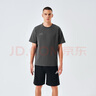 阿迪达斯 （adidas）t恤男夏季运动透气轻薄宽松棉短袖 深灰/浅灰 3XL  实拍图