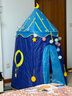 赟娅帐篷玩具游戏屋室内过家家用女生公主城堡小房子蒙古包生日礼物 蓝色+帐篷+棉球灯+爬垫送彩旗 实拍图