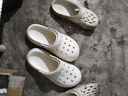 洁丽雅手术室专用洞洞鞋男士夏季外穿防滑EVA防臭沙滩凉鞋包头医用拖鞋 白色 【久站不易累】 42-43 【标准码】 实拍图