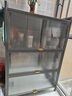 帅仕（shuaishi）厨房用具置物架落地多层餐边柜收纳碗柜家用橱柜微波炉烤箱储物柜 【加高加厚】灰4层80长42深丨双线孔可通电丨一体侧板 实拍图