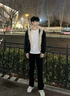 Cebrodz法国 牛仔裤男复古美式vibe春秋微喇高街裤子男水洗修身直筒男裤 黑色 XL 实拍图