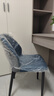 简约成人餐椅家用北欧靠背凳子休闲设计皮革软包酒店椅餐厅餐桌椅 【冰岛蓝】优质皮革+黑腿 实拍图