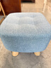蔓斯菲尔小凳子家用矮凳布艺矮凳子搁脚凳软包实木腿小孩坐墩客厅沙发凳 蓝色+抹茶绿26cm高 透气面料 实木凳腿 实拍图