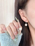 老凤祥 S925纯银珍珠耳钉女生耳环耳饰耳坠生日礼物送女友送老婆 【银色*八仓发货】*当/次日达-时尚珍珠耳环 实拍图