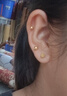 行金银中黄金耳钉足金经典简约小圆珠耳饰送女友送圣诞节礼物 光珠耳钉约1克  多退少补 小圆珠约3mm 实拍图