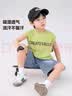左西男童背心夏季薄款无袖T恤2026新款儿童上衣网眼速干潮 黄绿色 160 实拍图