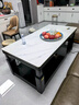 奥克斯取暖桌电热茶几长方形烤火桌家用新款带移动多功能餐桌烤火炉电暖炉升降烤火茶几电烤桌烤火电暖桌 奢华款1.38m （脚轮+桌面升降）陨石灰 电磁炉 烘衣 四脚发热+植绒防烫+智能声控+手机小程序 实拍图