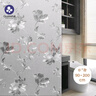 quatrefoil 印花玻璃贴膜静电无胶门窗卫浴窗户贴纸 90*200cm 芙蓉花 实拍图
