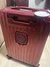 大嘴猴（paul frank）红色拉杆箱结婚陪嫁铝框行李箱轻音万向轮新娘嫁妆旅行箱高档皮箱 酒红色/拉链款 24英寸 实拍图