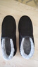 强人加绒保暖冬季男棉鞋套脚款防寒平底休闲男鞋 简约棉布鞋 黑色 44 实拍图