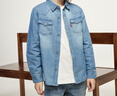 Levi's李维斯童装春秋款男童衬衫牛仔儿童经典水洗设计男女童衬衣长袖 复古宝石蓝 150 /72 【建议身高140-152cm】 实拍图