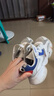 鸿星尔克（ERKE）童鞋中性大小童休闲鞋大网孔透气运动鞋微晶白/星际蓝32 实拍图