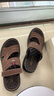 蜻蜓牌夏季皮凉鞋男士真皮休闲凉拖两穿大码防水软底户外穿开车沙滩鞋男 深棕色 运动鞋码，脚宽胖选大一码 40 实拍图