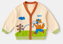 嘟嘟家宝宝卡通外套秋装男童开衫潮儿童针织衫女童上衣秋款 米白色 120 实拍图