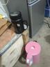 玻璃水杯商务杯大容量男女生带盖泡茶饮水礼品杯家用把手杯 黑色 实拍图