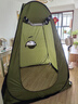 户外洗澡淋浴帐成人浴罩家用加厚保暖淋浴帐简易移动厕所更衣帐篷 军绿色涂银【三窗】 【1.5长*1.5宽*1.9高】 实拍图