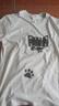 鲁雅尔 美式BF风小猫纯棉短袖T恤女夏季重磅宽松半袖小个子显瘦内搭上衣 白灰色 M 建议80斤到100斤 实拍图