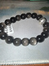 金石灵天然黑曜石手串银曜石足银六字真言水晶手链本命年送男女生日礼物 实拍图