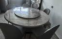 风之意 轻奢岩板餐桌现代简约可变圆桌储物饭桌家用小户型伸缩餐桌椅组合歺桌SH-266A 12mm带岩板转盘餐桌（备注颜色） 1.35米一桌六椅 实拍图