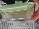 欣美雅大容量玻璃饭盒冰箱收纳盒可微波炉加热专用食品密封盒水果便当盒 抹茶绿【超大容量一只装】1500ml 实拍图