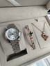 爱琴鸟瑞士认证手表男士石英表 情侣一对表防水商务名表 送情人节礼物 银壳白面-男款 实拍图