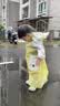 柠檬宝宝儿童雨衣男女童小学生雨披带书包位宝宝上学防雨服 芝士柠檬黄M 实拍图