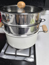 小熊（Bear）含钛陶瓷三层蒸锅 大容量汤锅家用蒸煮锅26cm燃气灶通用JG053-P03 实拍图