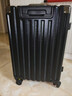 欧遥高颜值铝框行李箱可坐人男女学生潮流大容量拉杆箱加厚密码旅行箱 黑色【铆钉加固铝合金款】 22英寸 【短期出行】 实拍图