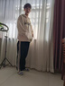 裤子男秋冬季美式男裤大码运动休闲裤宽松直筒阔腿裤学生加绒长裤 卡其 XL 实拍图