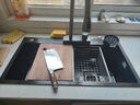 万和【店长推荐】双槽改大单槽厨房水槽304不锈钢洗碗池家用小米粒 5MM小米粒+【四挡瀑布抽拉】三孔 5MM面板81X43【双槽改单槽尺寸】 实拍图