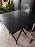 折叠桌餐桌家用小户型吃饭桌简易租房出租屋正方形小方桌子便携式 黑色+黑架【80*80*74cm】 实拍图