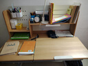 源氏木语儿童家具儿童学习桌椅套装实木可升降桌子家用多功能写字桌可移动学生课桌 学习桌1.2m+上架1.15m+学习椅 实拍图