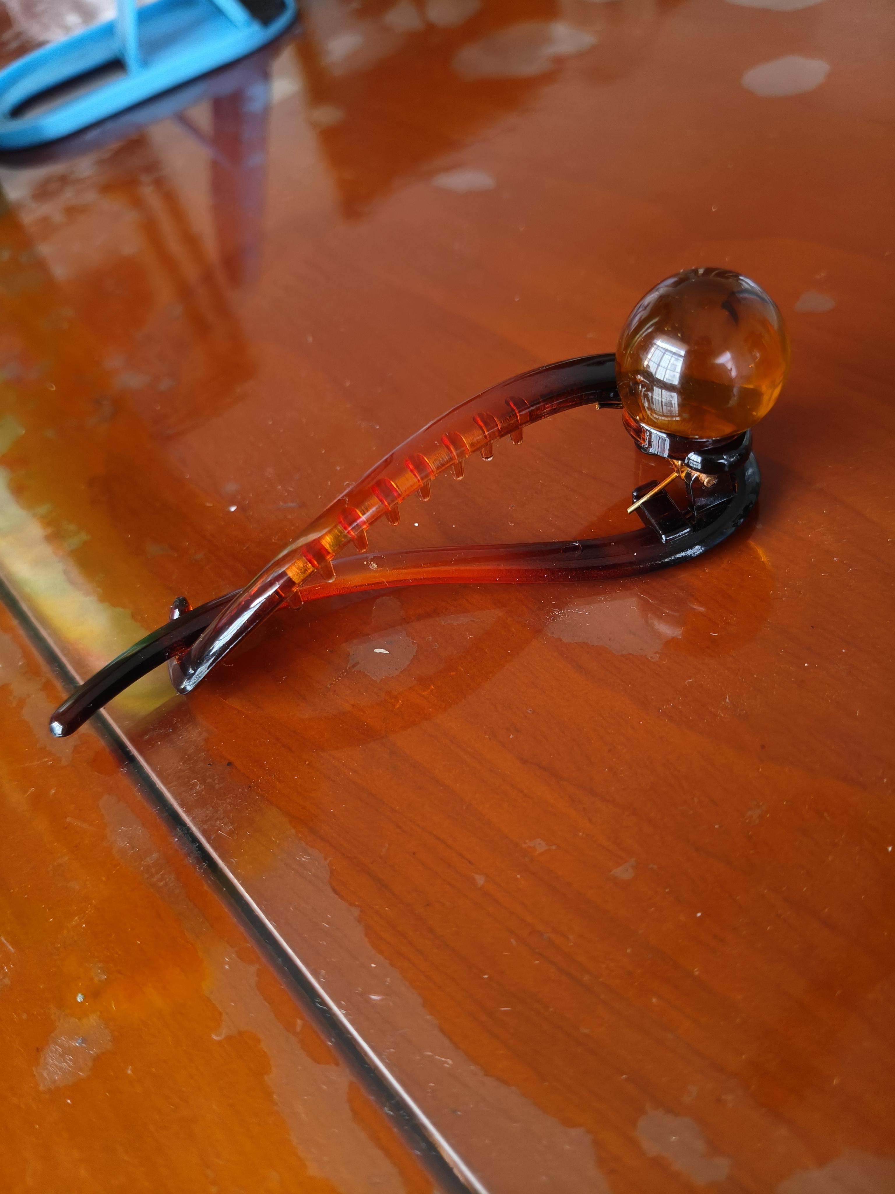 晨色咖色珍珠珠一字抓夹发夹女后脑勺高级感盘发扭扭夹发扣头饰 实拍图