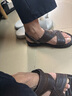 老人头凉鞋男夏季新款舒适软底头层牛皮男士沙滩鞋透气休闲凉拖鞋 深棕色 45 实拍图